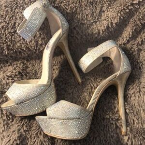 Elegant Steve Madden Iridescent Embellished Heels